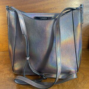 Calvin Klein Wren North/South Crossbody Iridescent Gunmetal One Size